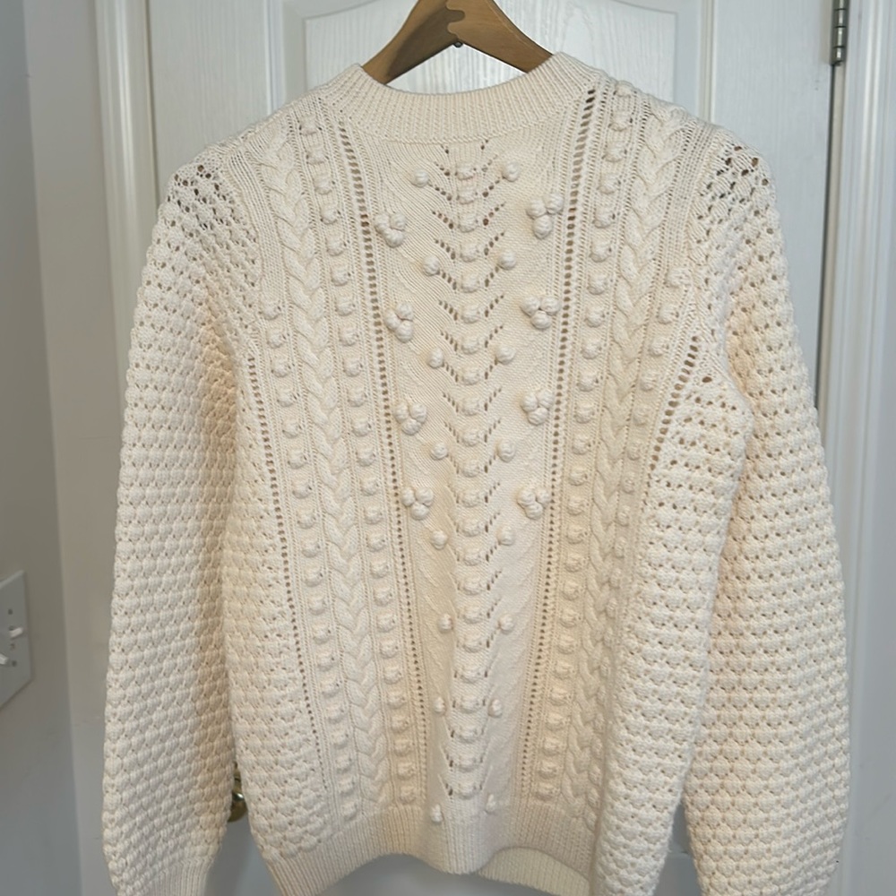 Sezane sweater Cream color, Size Small popcorn design. Worn once dry cleaned